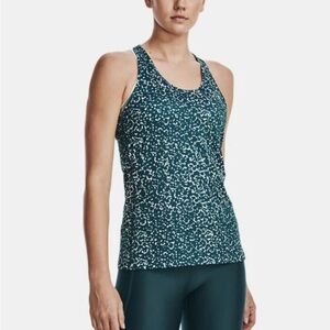 Under Armour UA  Coolswitch Run Atoli Teal Patterned Tank Top XS NEW